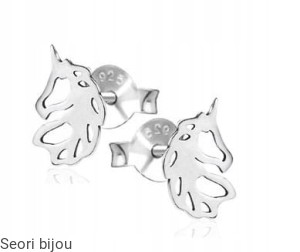 Srebrne kolczyki jednorożec kucyk alicorn