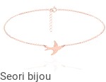 Pozłacany srebrny naszyjnik choker jaskółka rose gold