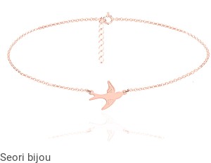 Pozłacany srebrny naszyjnik choker jaskółka rose gold