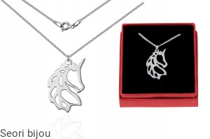 Rodowany srebrny naszyjnik jednorożec kucyk