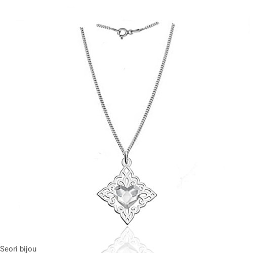 Naszyjnik azurowa blaszka ze Swarovski Elements