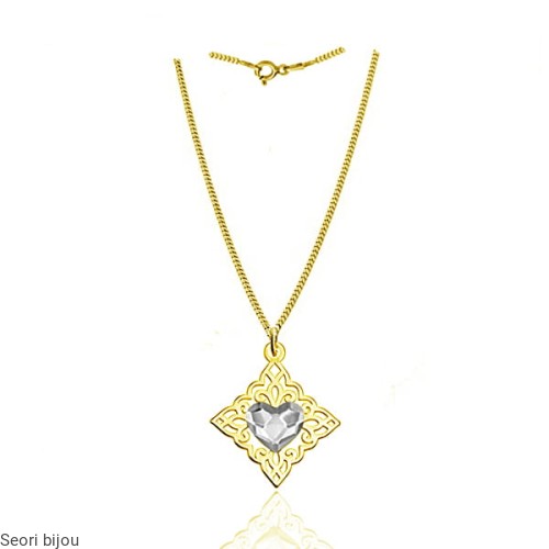 Naszyjnik azurowa blaszka ze Swarovski Elements