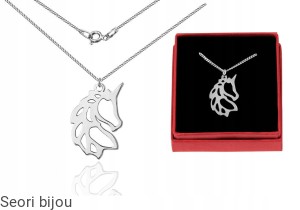 Srebrny naszyjnik jednorożec kucyk konik 