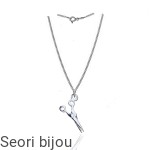 Rodowany srebrny naszyjnik nożyczki