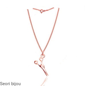 Pozłacany srebrny naszyjnik nożyce rose gold
