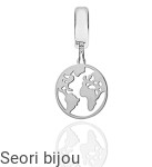 Srebrny beads charms  Kula Ziemska Globus