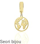 Pozłacany srebrny beads charms  Kula Ziemska Globus