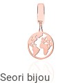 Beads z zawieszką Kula Ziemska pozłacany różowym złotem