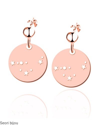 Kolczyki konstelacje gwiazd pozłacane