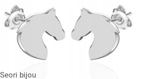Srebrne kolczyki celebrytki koń konik