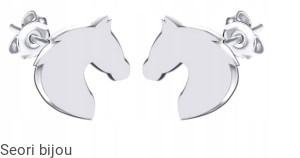 Rodowane srebrne kolczyki celebrytki koń konik 
