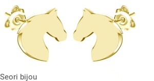 Pozłacane srebrne kolczyki celebrytki koń konik 