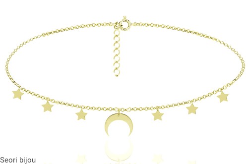 Choker księzyc i gwiazdki pozłacany