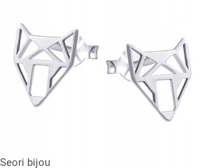 Rodowane srebrne kolczyki celebrytki ażurowe liski 