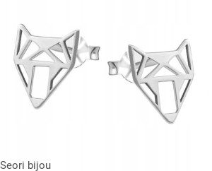 Srebrne kolczyki celebrytki ażurowe liski