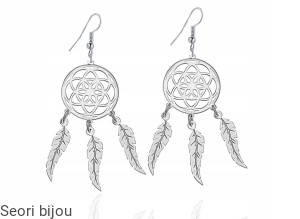 Srebrne kolczyki łapacze snów 