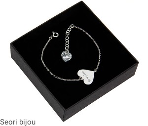 Srebrna bransoletka serce z grawerem i Swarovski Elements