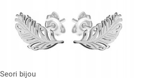 Srebrne kolczyki piórka