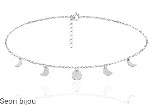Srebrny choker fazy księżyca