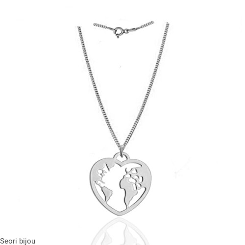 Naszyjnik Kula Ziemska w sercu