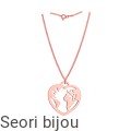 Naszyjnik Kula Ziemska w sercu pozłacany rose gold