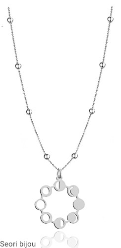 Naszyjnik fazy księżyca na łańcuszku kulkowym