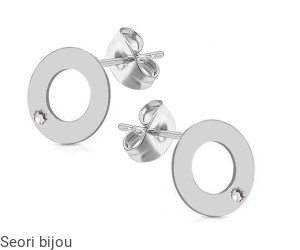 Srebrne kolczyki ringi kółka z kryształem Swarovski Elements