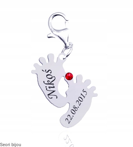 Charms stópki z grawerem