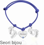 Srebrna bransoletka 2 stópki serce z grawerem z kr. Swarovski