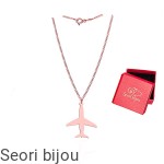 Pozłacany srebrny naszyjnik samolot rose gold