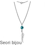 Rodowany srebrny naszyjnik Piórko ze  Swarovski Elements Rivoli