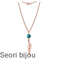 Naszyjnik piórko i Rivoli Swarovski Elements pozłacany rose gold