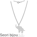 Rodowany srebrny naszyjnik Słoń na szczęście