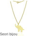 Pozłacany srebrny naszyjnik Słoń na szczęście