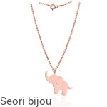 Pozłacany srebrny naszyjnik Słoń na szczęście różowe złoto