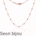 Łańcuszek ankier z diamentowanymi oliwkami rose gold