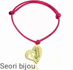 Pozłacana srebrna bransoletka serce stópki z grawerem