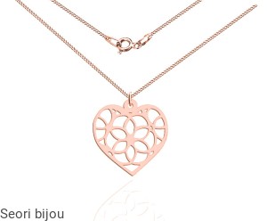 Pozłacany naszyjnik Ażurowe Serduszko rose gold