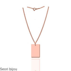 Pozłacany srebrny naszyjnik blaszka rose gold