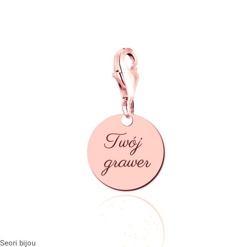 Charms kółeczko z grawerem różowe złoto