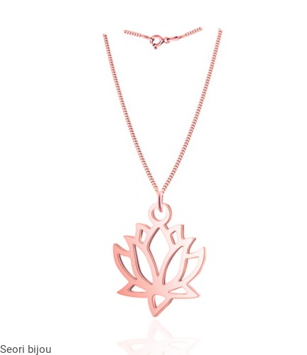 Naszyjnik lotos rose gold