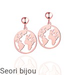 Pozłacane kolczyki Mapa Świata rose gold