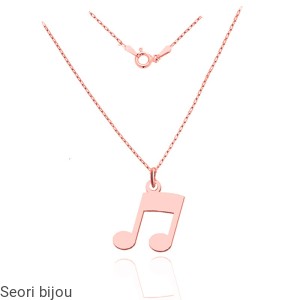 Pozłacany srebrny naszyjnik Nutki  rose gold