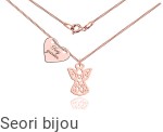 Pozłacany srebrny naszyjnik Aniołek i serce z grawerem rose gold