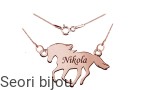 Pozłacany naszyjnik konik w galopie z grawerem rose gold