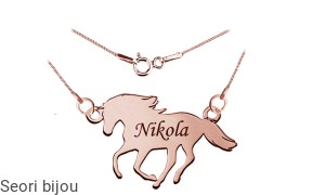 Pozłacany naszyjnik konik w galopie z grawerem rose gold