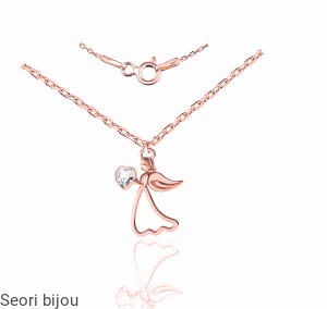 Naszyjnik Aniołek z kryształem Swarovski Elements różowe złoto