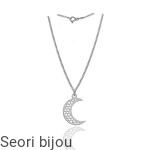 Rodowany srebrny naszyjnik księżyc ażurowy 