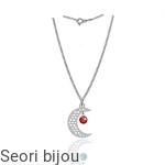 Rodowany naszyjnik księżyc z kr. Swarovski Elements Rivoli