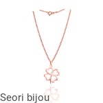 Srebrny pozłacany naszyjnik z koniczynką II rose gold